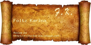 Foltz Karina névjegykártya